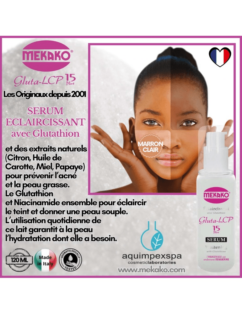 Sérum Éclaircissant Concentré Anti-Taches Mekako Gluta-LCP 15 Plus - miniature 1